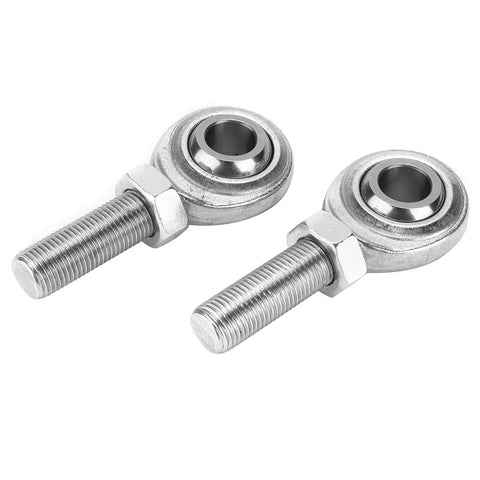 2 pcs right hand rod end heim joints, 1/2 inch bore with 1/2-20 male thread, stainless steel, side view for machinery use