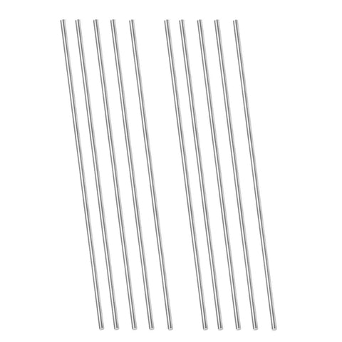 Solid Stainless Steel Rods 304, 1/16 Inch Diameter By 12 Inch Length, 10 Piece Pack displayed in parallel arrangement