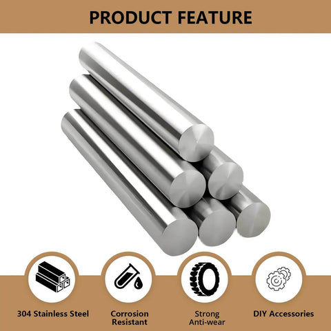 Solid Stainless Steel Rods 304, 1/16 Inch Diameter By 12 Inch Length, 10 Piece Pack stacked together