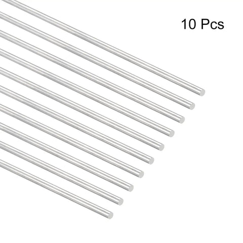 304 Stainless Steel Round Rods 3mm x 450mm Solid Shafts for DIY Model Cars Planes Helicopters Pack of 10 Silver Tone Craft Rods