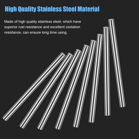 Sturdy 8.0mm By 100mm Stainless Steel Rods Set Of 6 For DIY Crafting And Model Making 304 Solid Shaft Lathe Bar Stock