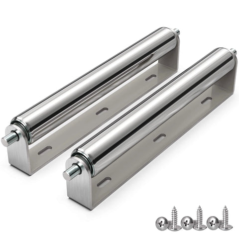 1.5" Diameter Stainless Steel Roller with Bracket Set, 11.8" BF Length, 2-Pack, Heavy Duty Rustproof Rollers for Boat Trailers