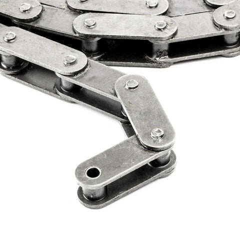 C2060SS Premium 304 Stainless Steel Conveyor Roller Chain close-up, 1.500 inch pitch, high tensile strength, 10 feet