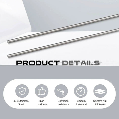 Two Pack 304 Stainless Steel Round Rod 0.236 Inch Diameter 36 Inch Length Beefy Heavy Duty Solid Round Shaft Bar For DIY Crafting