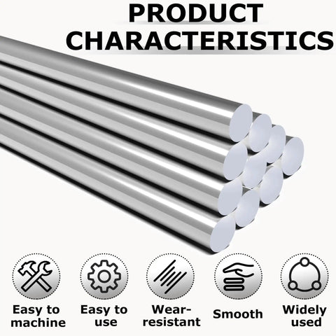 Premium Stainless Steel Round Rods 2mm By 400mm Set Of 10 For DIYers And Makers with product characteristics icons