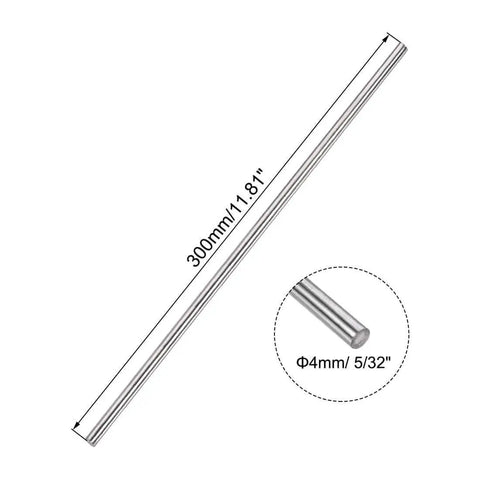 Durable 4mm By 300mm Stainless Steel Round Rods For DIY Projects Uxcell 304 Solid Bar Stock 10 Pieces Rust Resistant Lathe Bar