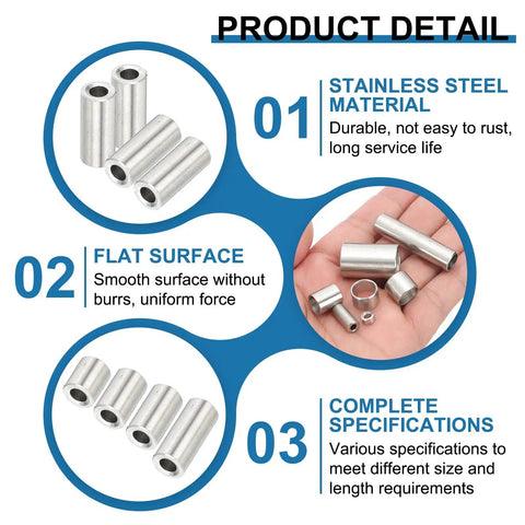304 Stainless Steel Round Spacers Pack Of 10 Bore Five Sixteenths Inch OD Three Eighths Inch Length Five Sixteenths Inch Unthreaded Screw Standoffs
