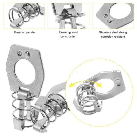 RV Water Heater Cam Lock 2 Pack Stainless Steel Twist Latch Fastener With Hook and spring design, shown in close-up view