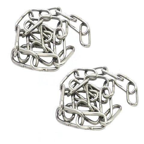 ✝️ 1/16 inch(1.5mm) Wire Diameter Stainless Steel Safety Chains 20 inch Long Link Rings Light Duty Coil Chain, 2 pieces