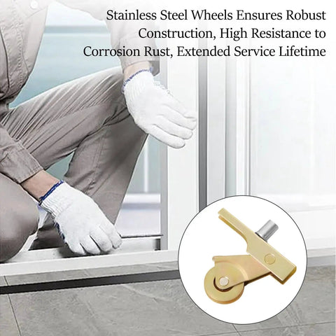 Person installing Four Pack Sliding Screen Door Rollers Replacement For Doors Stainless Steel Construction 1 Inch Concave Ball Bearing Wheels Top And Bottom Replaces B701 B702 B814 For Smooth Glide In Coastal And Humid Environments