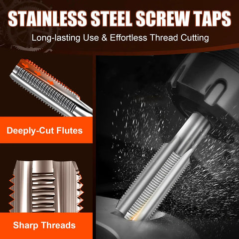 Heavy Duty 320 Piece Helicoil Thread Repair Kit With Metric And SAE Inserts, stainless steel screw taps with sharp threads