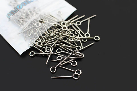 100 Pack Stainless Steel Screws 1 Inch 25mm For Jerk Baits Lure Making And DIY Fishing Lures Hardware Silver Finish