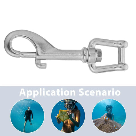 Scuba diving bolt snap carabiner, 316 stainless steel, 100mm, 2-pack