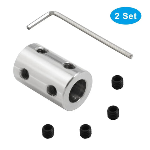 Two Piece Stainless Steel Shaft Couplings 5 Mm To 8 Mm Bore For 3D Printers Two Pack with screws and hex key