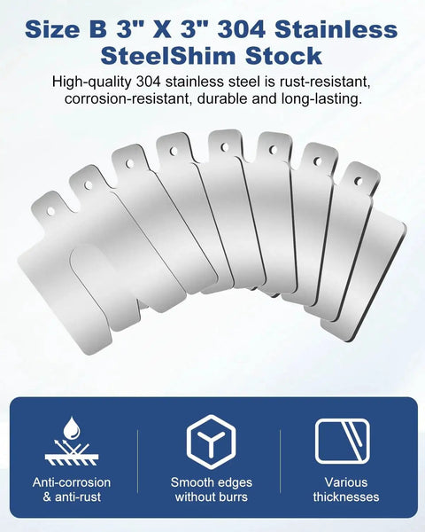 Level Up Your Precision With A 56 Piece Stainless Steel Shim Kit Featuring 3 By 3 Inch Shims In Eight Thicknesses For CNC Alignment