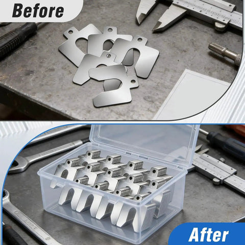156 Piece Pro Grade Stainless Steel Slotted Shim Kit For Leveling And Machining, 13 Thicknesses from 0.001 to 0.125 Inches, Storage Box