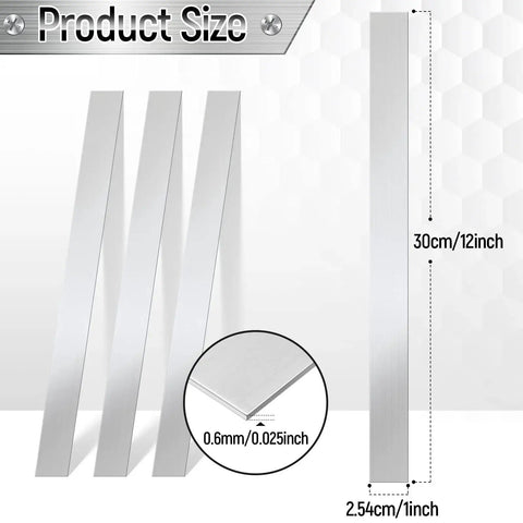 Quality Stainless Steel Shim Stock Set By Amylove, 10 Pcs Metal Strips Gap Filler Trim Shims 0.02 Inch Thick, 1 Inch Wide