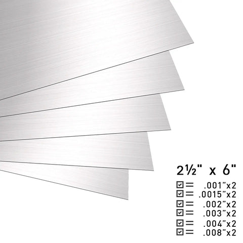12 Piece Stainless Steel Shim Stock Kit 2.5 x 6 Inch For Leveling And Spacing, Precision Metal Shims In 6 Thicknesses