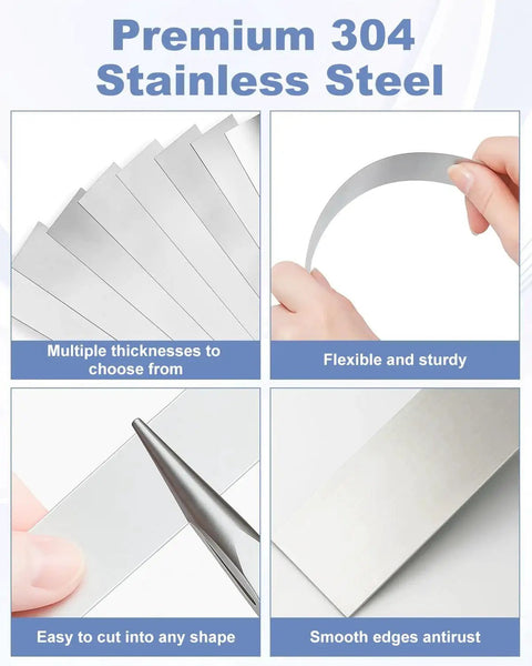 Premium Pro Grade 304 Stainless Steel Shim Stock Set 30 Pcs For Leveling And Gap Filling 1 Inch
