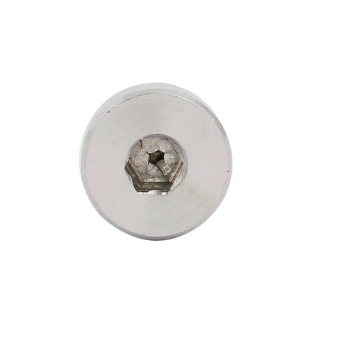 Front view of 304 stainless steel shoulder bolt hex socket part in Shoulder Bolts 304 Stainless Steel Hex Socket 10mm Shoulder Diameter 30mm Shoulder Length M8 Thread 5 Pack