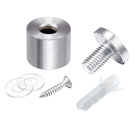 Sign Standoff Screws Pack Of 8 For Glass Or Acrylic Signs Stainless Steel Wall Mount Spacers shown with components