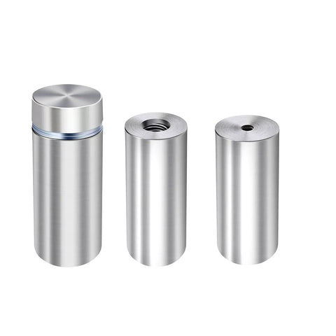 Half Inch Diameter Two Inch Stainless Steel Sign Standoffs Screws For Acrylic Wall Mounts 16 Pack Brushed Finish Rustproof