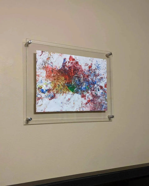 Half Inch Diameter Two Inch Stainless Steel Sign Standoffs Screws For Acrylic Wall Mounts elevate colorful art off wall
