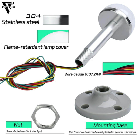 Rugged Industrial Stainless Steel Signal Light Tower With Aluminum Tube Column 24V DC AC LED Beacon Three Colors One Layer Built Tough