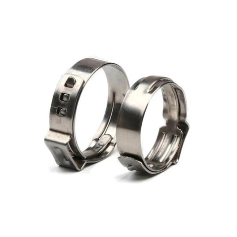 10 Pack Stainless Steel 304 Single Ear Hose Clamps Stepless Clamp With Smooth Inner Band For 360 Degree Seal Corrosion Resistant Fits 5.3 To 31 Millimeters Hoses Ideal For Lightweight Thin Wall Tubing