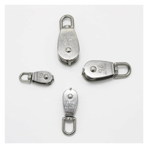 M20 Cable Single Pulley Block Stainless Steel Hanging Wire Towing Lifting Rope Wheel Marine Boat Pulley Blocks for M20