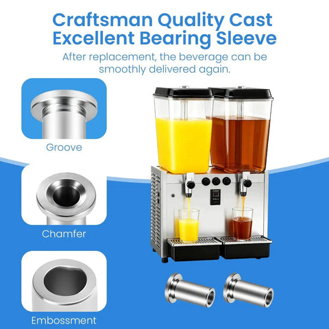 Six Pack 3220 Bearing Sleeve Replacement For Crathco D And E Series Beverage Dispensers with juicer and sleeve details