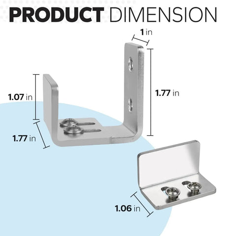 Stainless Steel Sliding Barn Door Floor Guide With Adjustable U Shape Bottom Flush Flat Bottom Wall Mount System dimensions.