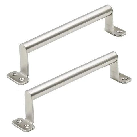 Sliding Door Handle Set Stainless Steel 7.5 Inch Total Length With 6.8 Inch Hole Center Barn Door Pulls For Cabinets Drawers Windows Closets French And Pocket Doors Silver Pack Of 2, front view.