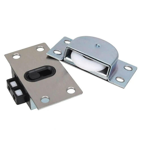 Two Pairs Stainless Steel Furniture Rollers Single Wheel For Closet Cabinet Wardrobe Sliding Doors Pulley Durable Track Hardware