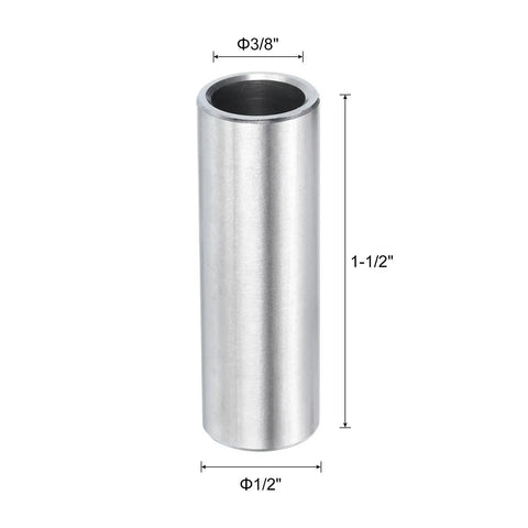 Heavy Duty Stainless Steel Spacer Set 3/8 Bore 1/2 OD 1-1/2 Inch Length For 3/8 Screws Bolts And Rods 304 Stainless Steel
