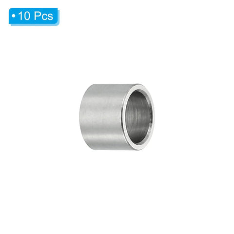 Stainless Steel Spacers 6.1mm ID, 8mm OD, 6mm Length, 10 Pack Round Standoffs For Quarter Inch Or M6 Screws, side view