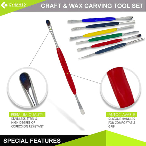 Stainless Steel Spatula Wax And Clay Sculpting Tool Carver Set Pro Grade Double Ended With Two Tips Five Inch Length Molded Grip