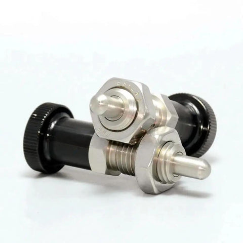 Stainless Steel Ball Nose Spring Plunger Set 2 Pack Retractable Hand Operated Indexing Pins Non Locking Push Fit Plungers