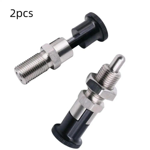 Two Pack Stainless Steel Push Fit Ball Nose Spring Plungers With Self Locking Knob, Retractable Indexing Plungers for precise positioning