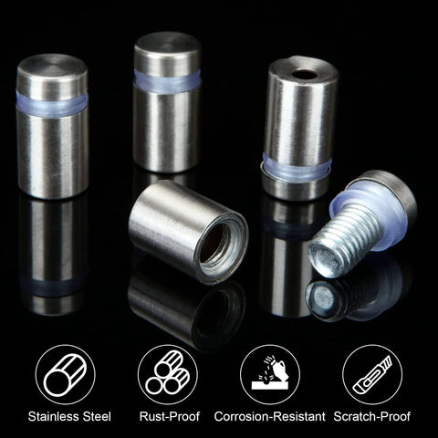 Stainless Steel Standoff Screws 1/2 X 3/4 Inch Set Of 50 For Wall Sign Mounting, showcasing durable and rust-proof metal pins.