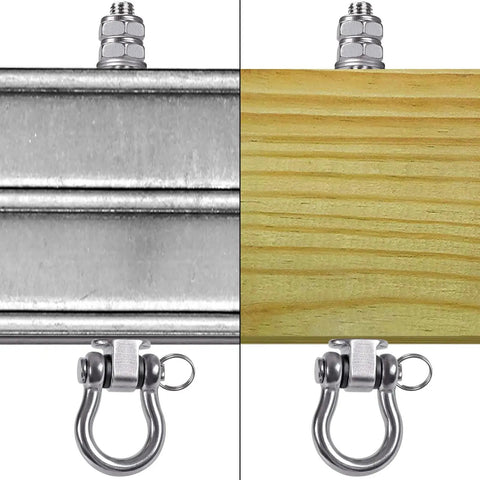 6 Pack Wood Beam And I Beam Hanger Set Stainless Steel Permanent Anti Rust Heavy Duty Swing Hooks Installed on Wood and I Beam