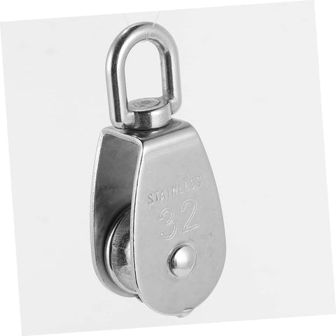 Stainless Steel Pulley Single Block for Fishing Net and Boat Lifting Heavy Duty Swivel Hook for Smooth and Easy Rope Handling