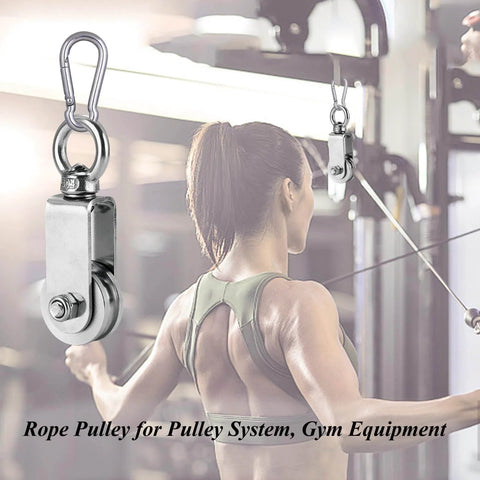 Pulley Wheel U Swivel Roller Stainless Steel Cable Pulley Block 360 Degree Rotating Rope Wheel for Lifting Gym Equipment