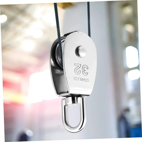 304 Stainless Steel Single Block Pulley 3 Pack Heavy Duty Swivel Pulley for Lifting Rope Pulling and DIY Projects