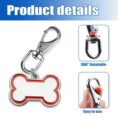 304 Stainless Steel Swivel Snap Hooks 3.5 Inch 2 Pack Heavy Duty Swivel Eye Clip with dog bone keychain detail