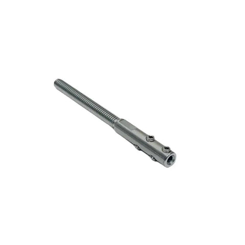 Stainless Steel T316 Marine 1/4-20 Set Screw Threaded Stud for 1/8 Inch Cable shown in side view