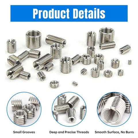 10 Pack Stainless Steel Self Tapping Thread Inserts With Female M6x1.0mm And Male M8x1.25mm Threads, 10mm Long