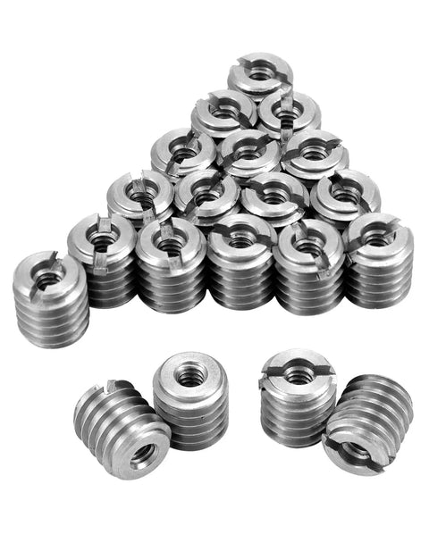Stainless Steel Threaded Wood Nut Inserts With 10-24 Internal Threads 0.5 Inch Length Pack Of 20 for hardwoods and composites