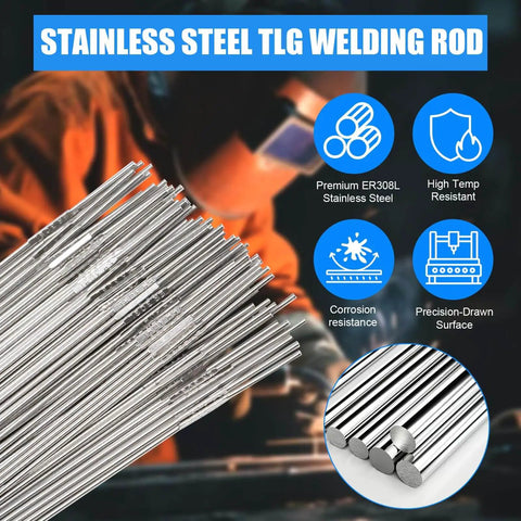 Stainless Steel TIG Welding Rods 50 Pack ER308L 1 By 16 Inch Filler Rod Low Splatter Enhanced Corrosion Resistance