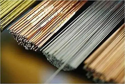 ER308L Stainless Steel TIG Welding Rod One Sixteenth Inch Diameter Thirty Six Inch Length Five Pound Pack For Stainless Steel Welds AWS A Five Nine ER308L Pro Grade For Home Shops And Pros, shown in close-up.